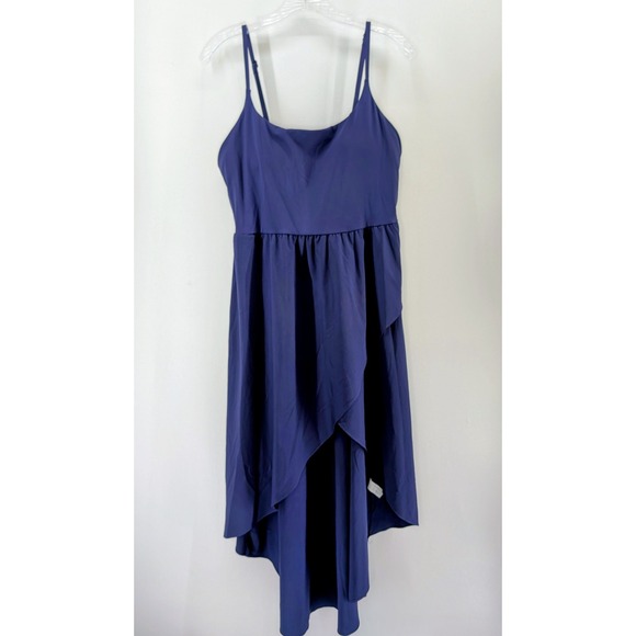 HALARA Dresses & Skirts - Halara Breezeful Asymmetric Crossover Hem Flowy Midi Quick Dry Casual Large Navy